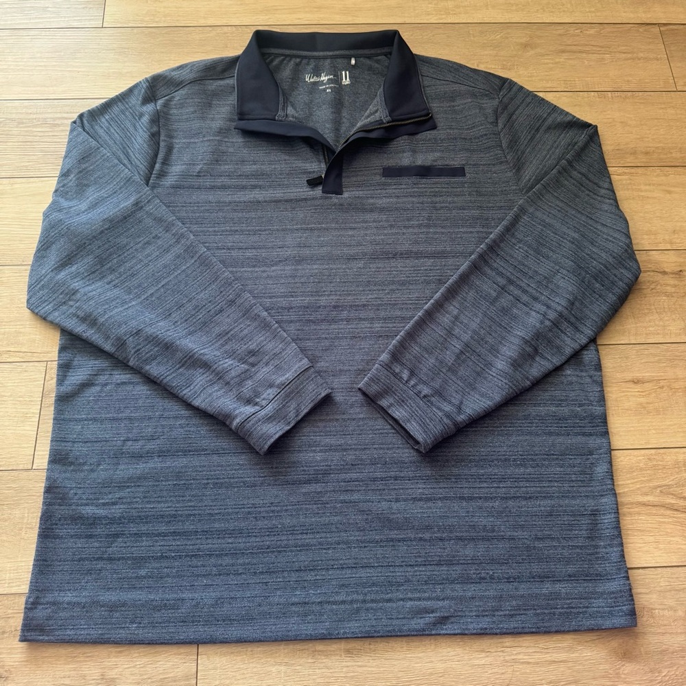 Walter Hagen Men's Black and Gray Long Sleeve Polo